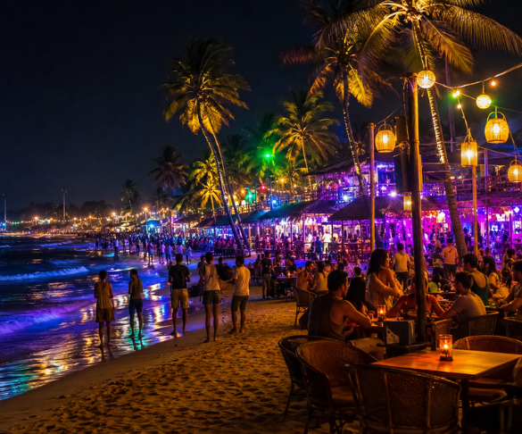 Baga Beach nightlife Goa